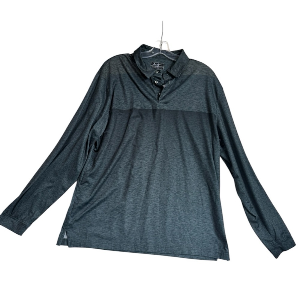 Ben Hogan Performance Polo Long Sleeve Shirt Stretch Sport Lightweight Green L